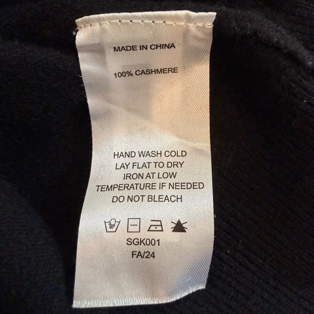 Quince Mongolian Cashmere Crewneck Sweater Breathable Date Travel Black XL NWOT